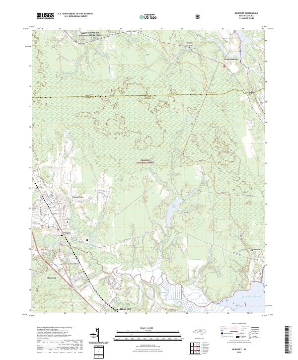 Newport, NC — USGS 7.5-minute topo (2022)