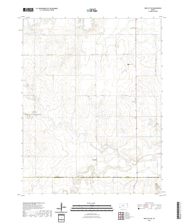 Ness City SW, KS — USGS 7.5-minute topo (2022)