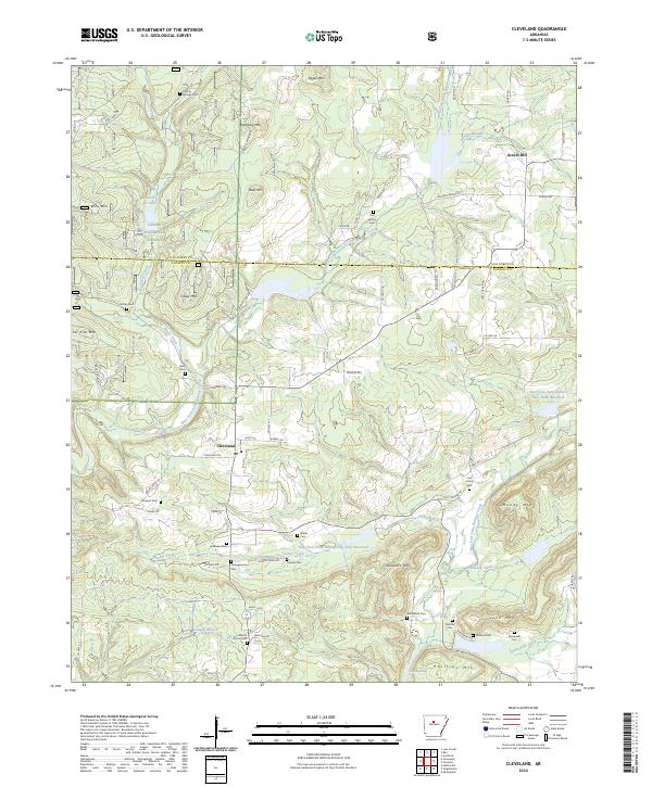 Cleveland, AR — USGS 7.5-minute topo (2024)