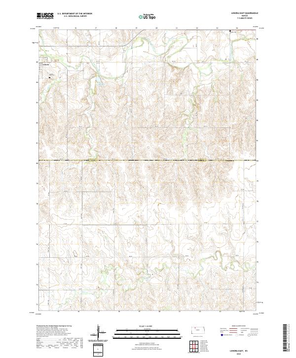 Lenora East, KS — USGS 7.5-minute topo (2022)