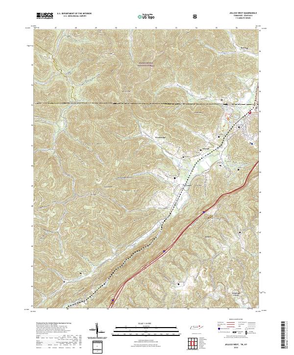 Jellico West, TN-KY — USGS 7.5-minute topo (2022)