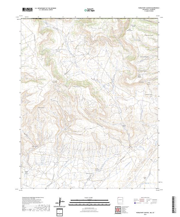 Purgatory Canyon, NM-CO — USGS 7.5-minute topo (2023)