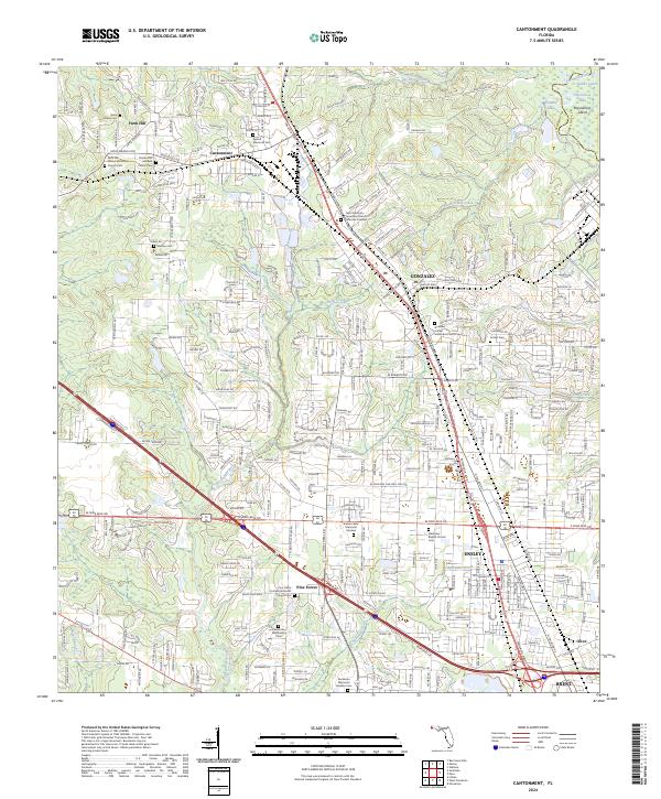 Cantonment, FL — USGS 7.5-minute topo (2024)