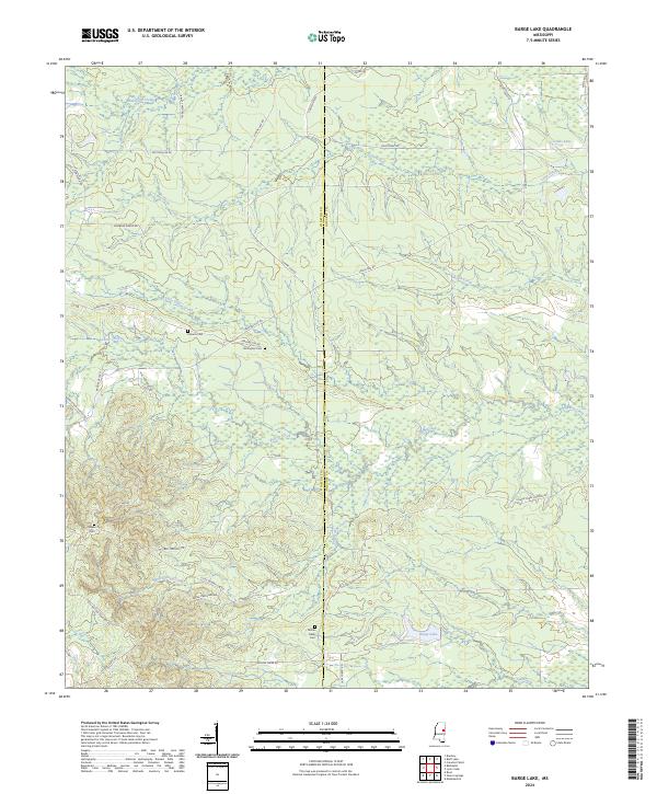Barge Lake, MS — USGS 7.5-minute topo (2024)
