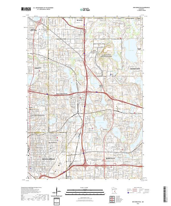 New Brighton, MN — USGS 7.5-minute topo (2022)