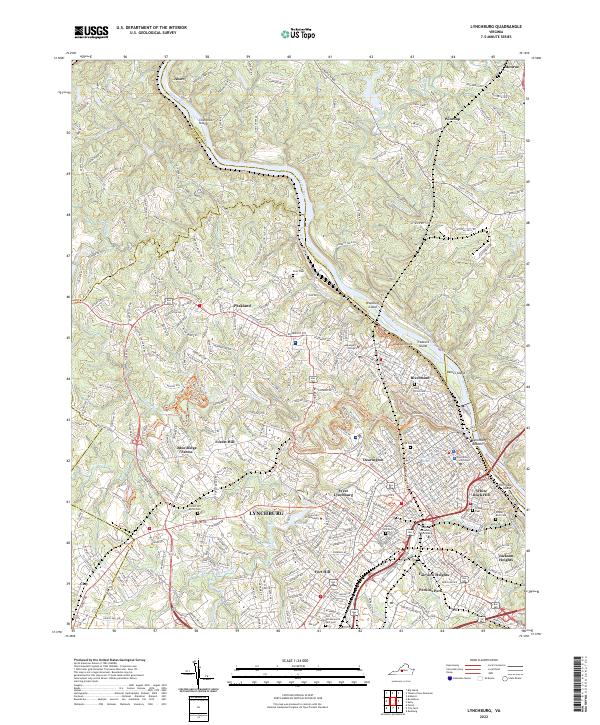 Lynchburg, VA — USGS 7.5-minute topo (2022)