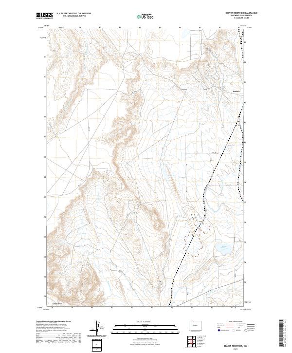 Deaver Reservoir, WY — USGS 7.5-minute topo (2021)
