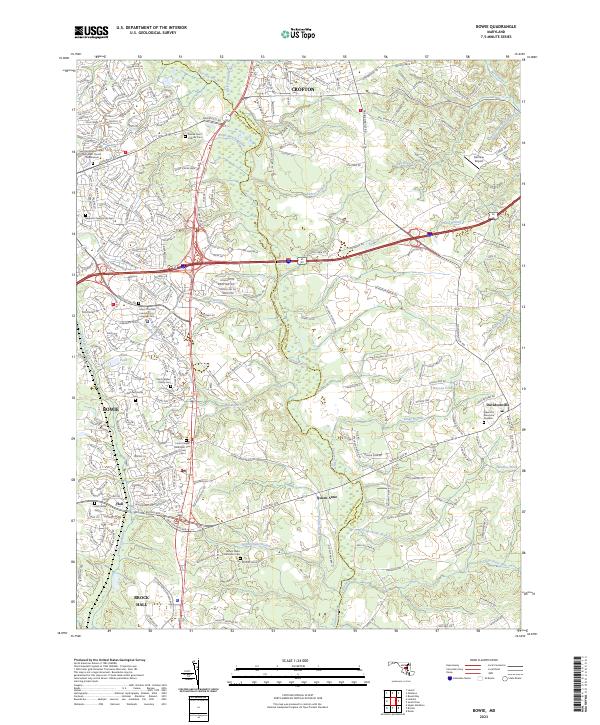 Bowie, MD — USGS 7.5-minute topo (2023)