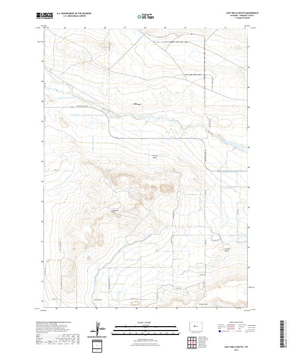 Lost Wells Butte, WY — USGS 7.5-minute topo (2021)