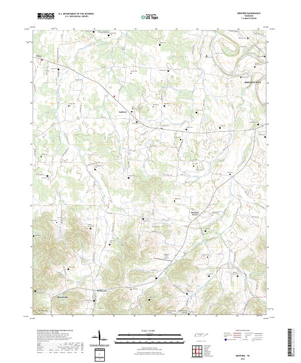 Bedford, TN — USGS 7.5-minute topo (2022)