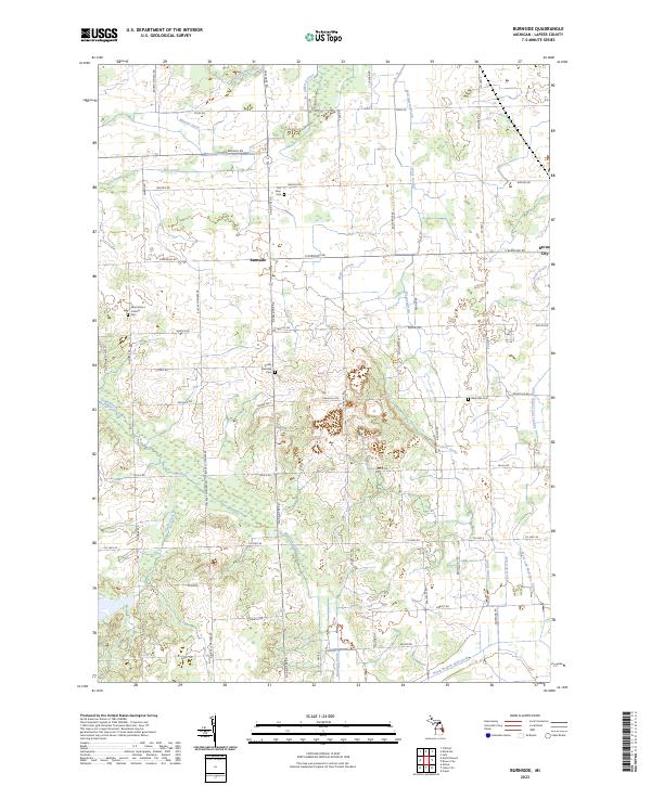 Burnside, MI — USGS 7.5-minute topo (2023)