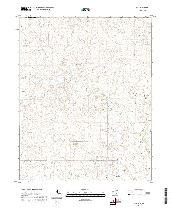 Magoun, TX-OK — USGS 7.5-minute topo (2022)