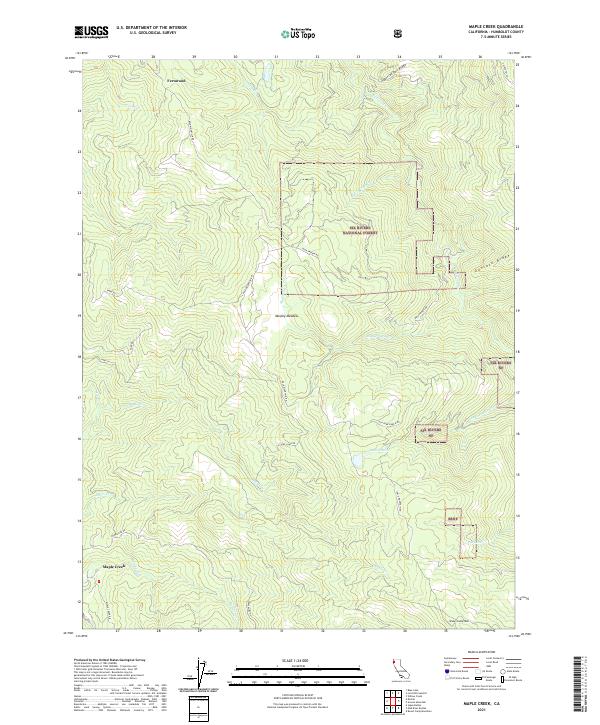 Maple Creek, CA — USGS 7.5-minute topo (2021)