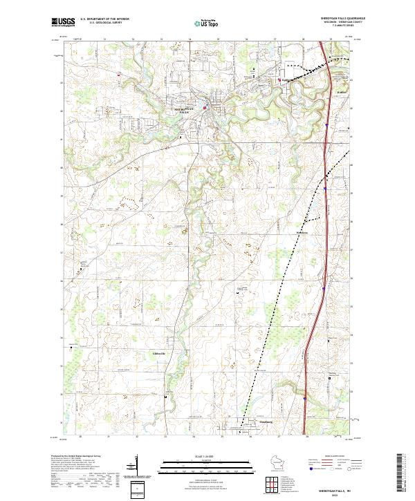 Sheboygan Falls, WI — USGS 7.5-minute topo (2022)