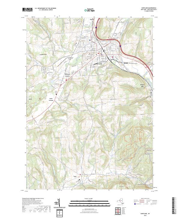 Cortland, NY — USGS 7.5-minute topo (2023)