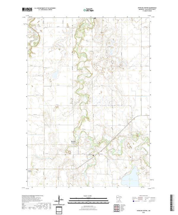Sterling Center, MN — USGS 7.5-minute topo (2022)