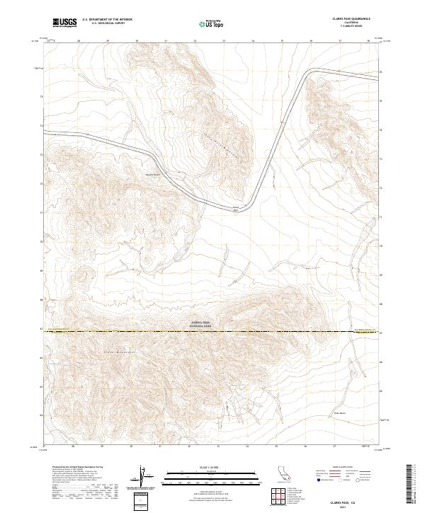 Clarks Pass, CA — USGS 7.5-minute topo (2021)