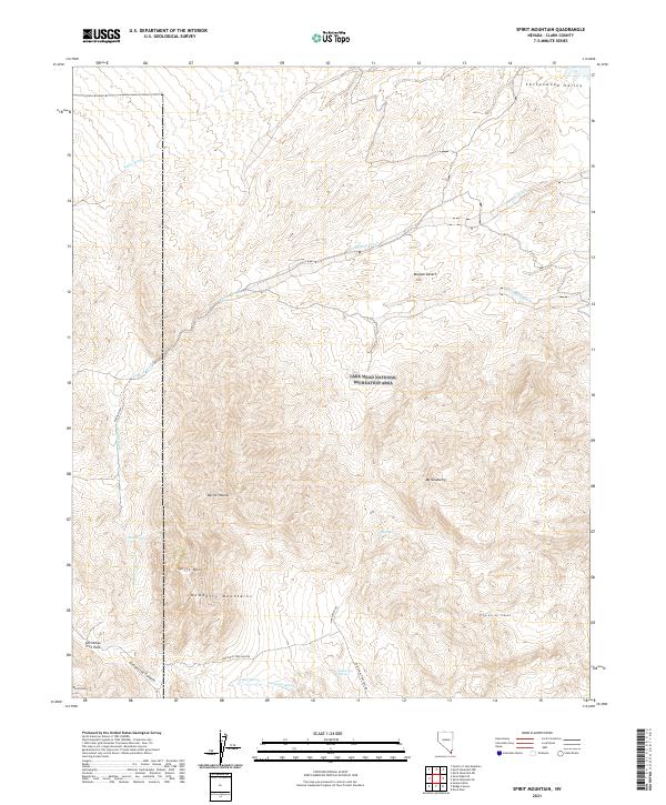 Spirit Mountain, NV — USGS 7.5-minute topo (2021)