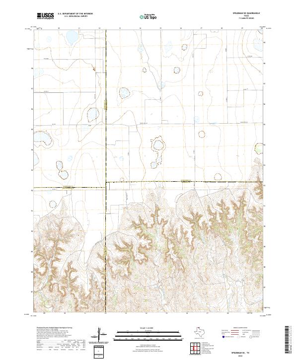 Spearman SE, TX — USGS 7.5-minute topo (2022)