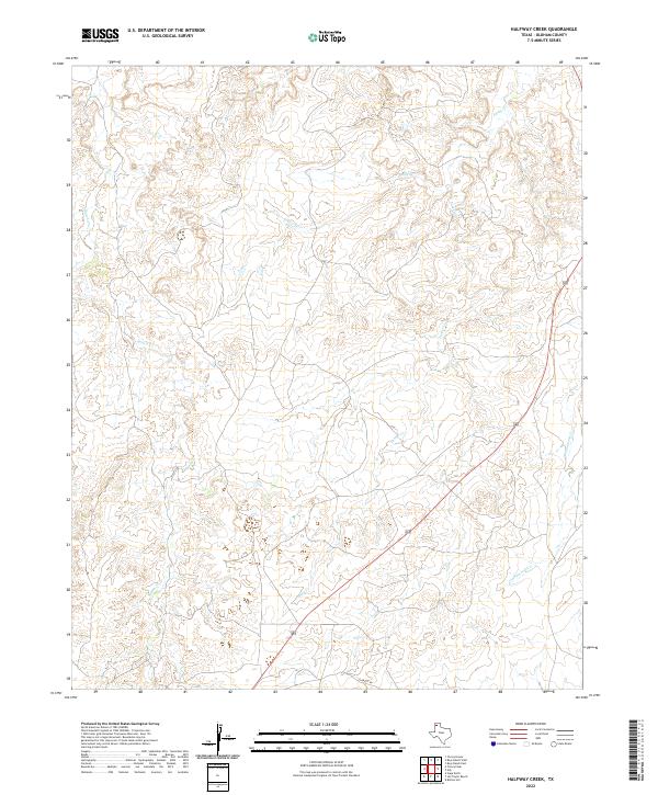 Halfway Creek, TX — USGS 7.5-minute topo (2022)