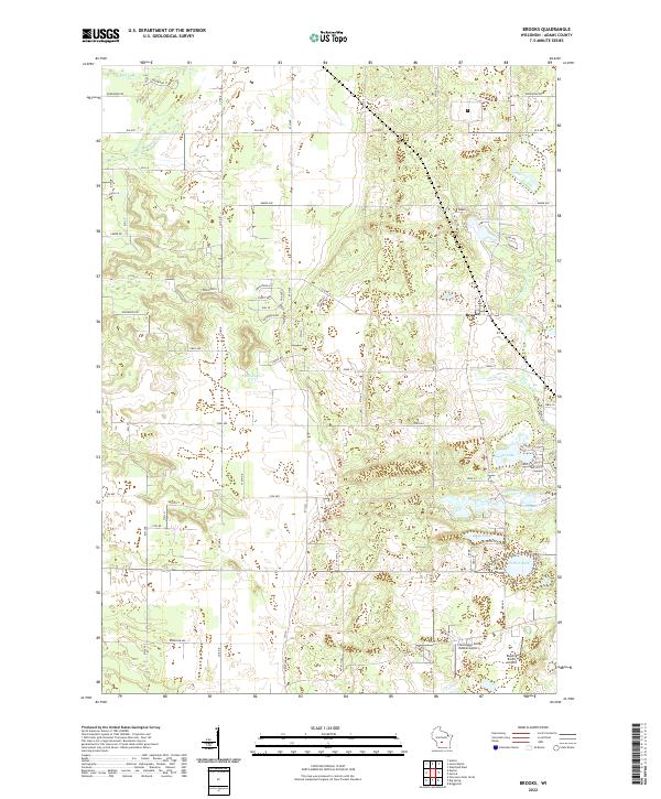 Brooks, WI — USGS 7.5-minute topo (2022)
