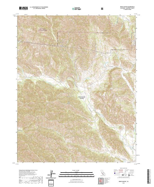 Bear Canyon, CA — USGS 7.5-minute topo (2021)
