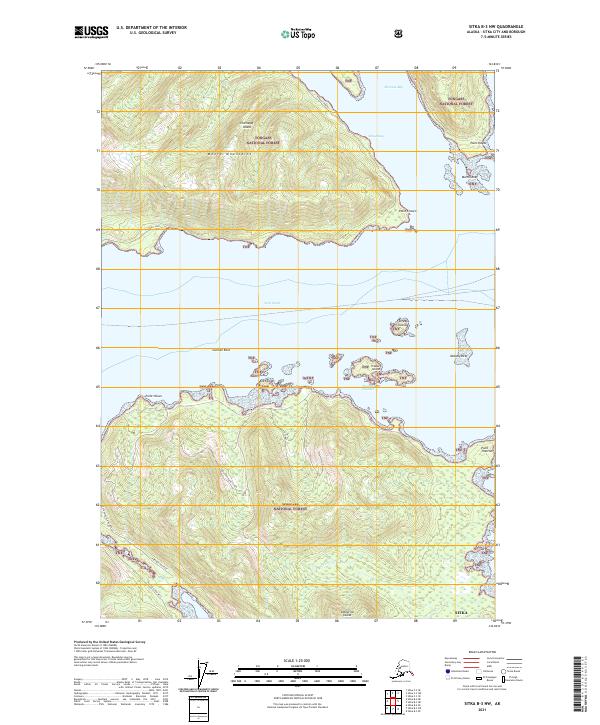 Sitka B-3 NW, AK — USGS 7.5-minute topo (2021)