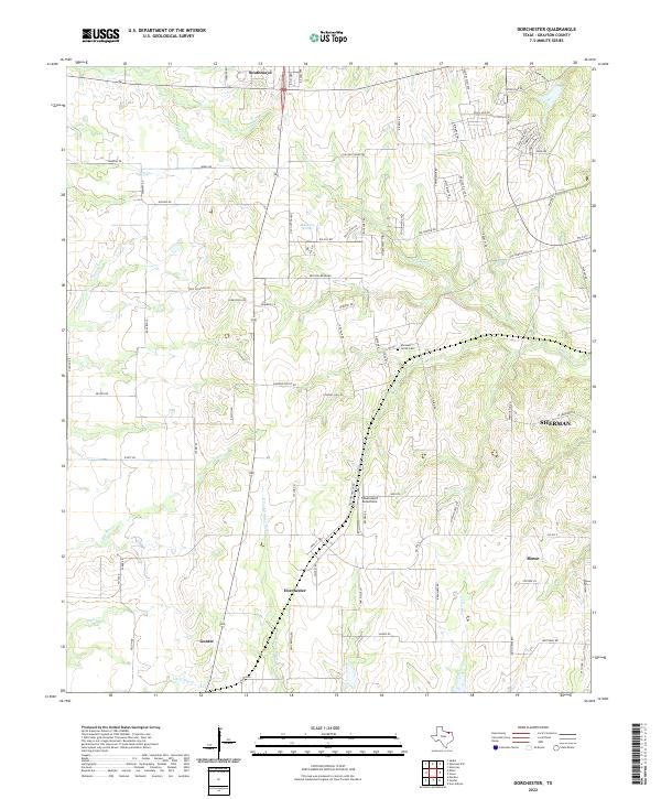 Dorchester, TX — USGS 7.5-minute topo (2022)