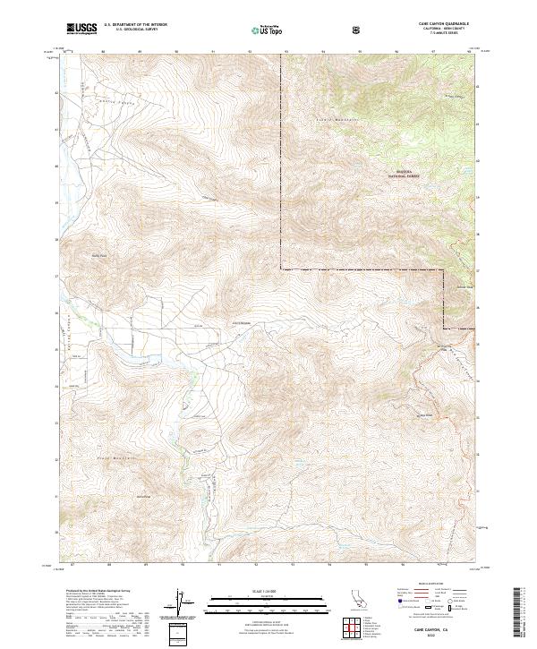 Cane Canyon, CA — USGS 7.5-minute topo (2022)