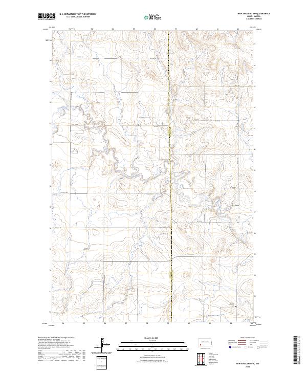 New England SW, ND — USGS 7.5-minute topo (2024)