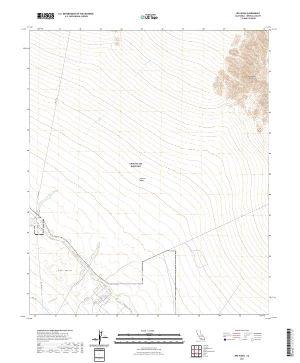 Iris Wash, CA — USGS 7.5-minute topo (2021)