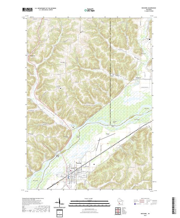 Boscobel, WI — USGS 7.5-minute topo (2022)