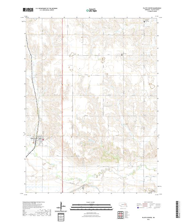 Platte Center, NE — USGS 7.5-minute topo (2021)