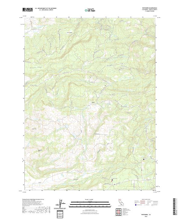 Whitmore, CA — USGS 7.5-minute topo (2022)