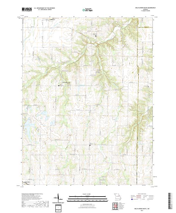 Bellflower South, MO — USGS 7.5-minute topo (2021)