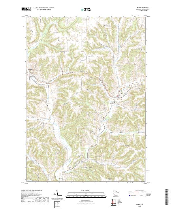 Wilton, WI — USGS 7.5-minute topo (2022)