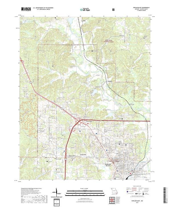 Poplar Bluff, MO — USGS 7.5-minute topo (2021)