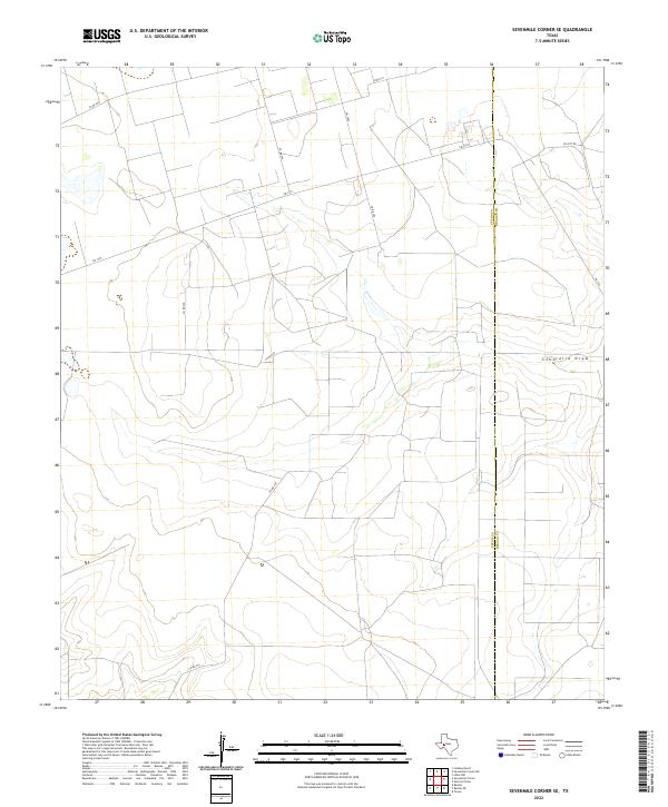 Sevenmile Corner SE, TX — USGS 7.5-minute topo (2022)