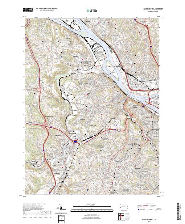 Pittsburgh West, PA — USGS 7.5-minute topo (2023)