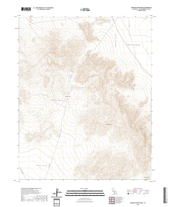 Mesquite Mountains, CA — USGS 7.5-minute topo (2021)