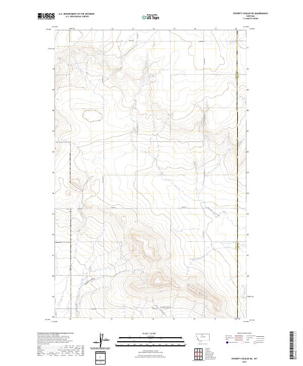 Poverty Coulee NE, MT — USGS 7.5-minute topo (2024)