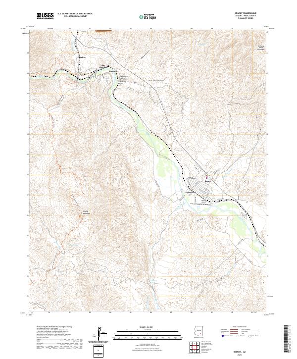 Kearny, AZ — USGS 7.5-minute topo (2021)