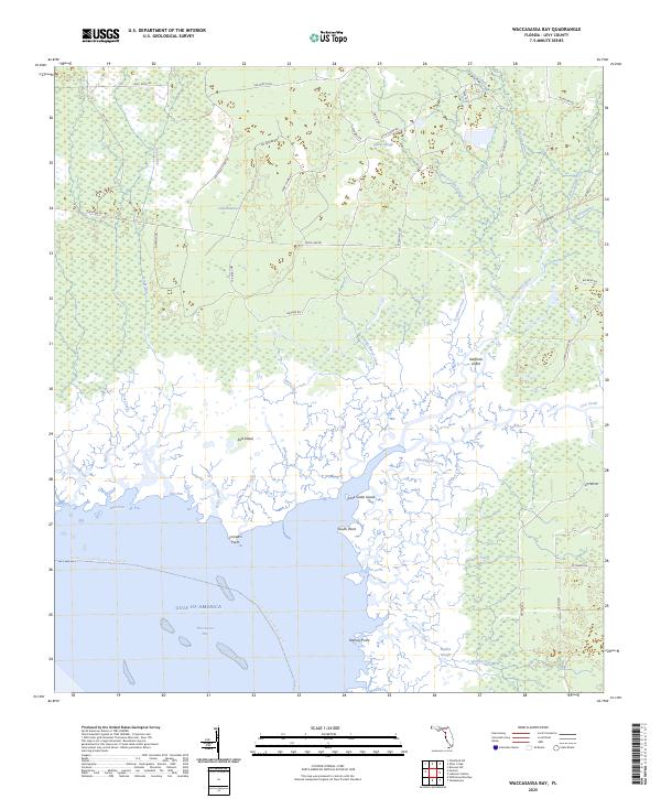 Waccasassa Bay, FL — USGS 7.5-minute topo (2025)