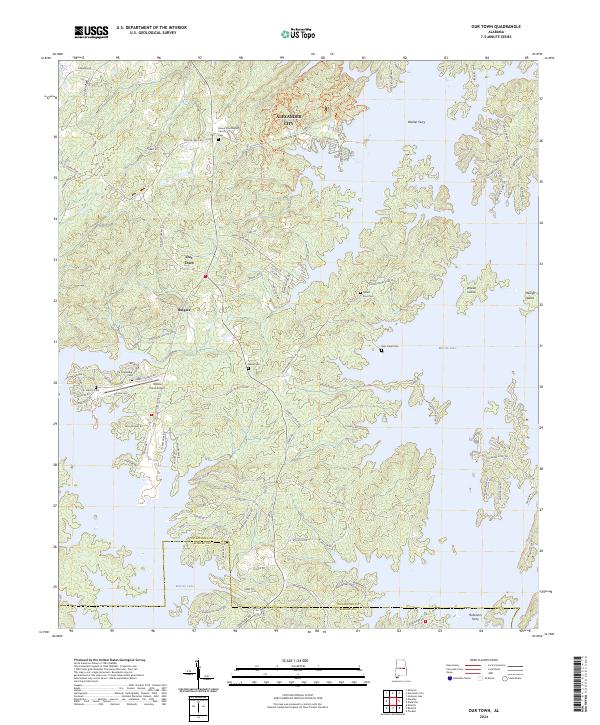 Our Town, AL — USGS 7.5-minute topo (2024)