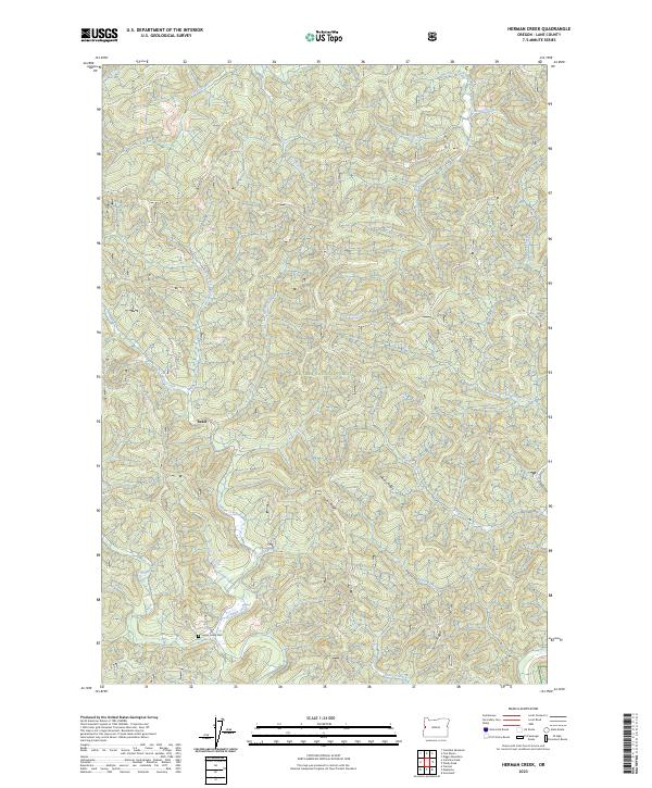 Herman Creek, OR — USGS 7.5-minute topo (2023)
