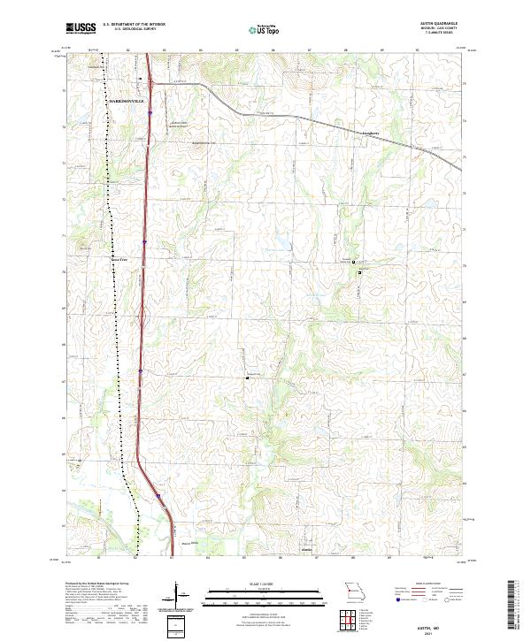 Austin, MO — USGS 7.5-minute topo (2021)
