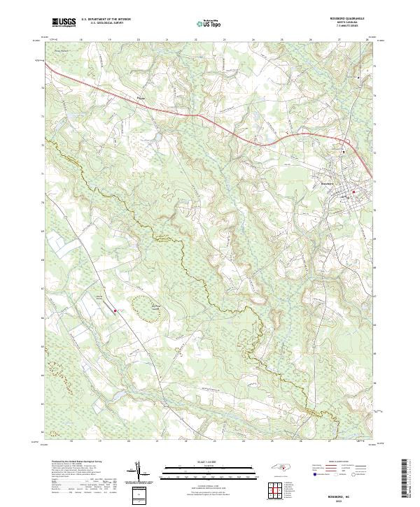 Roseboro, NC — USGS 7.5-minute topo (2022)