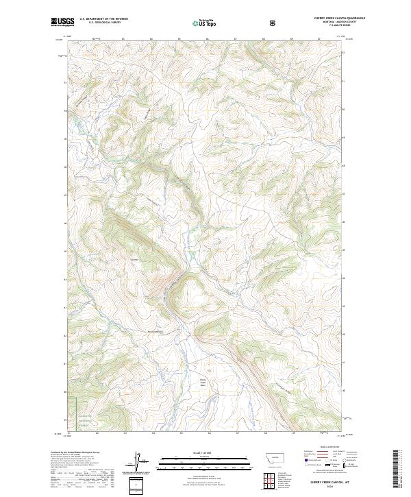 Cherry Creek Canyon, MT — USGS 7.5-minute topo (2024)