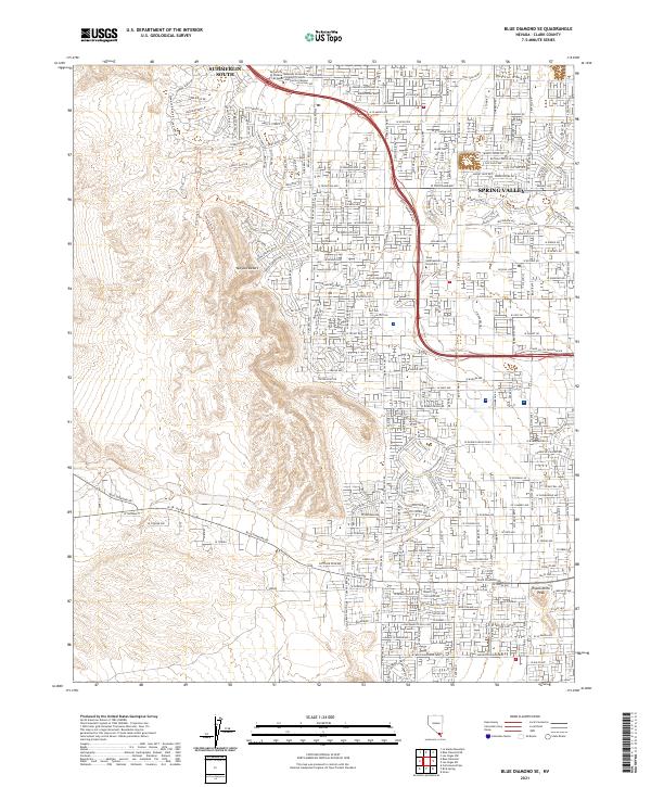 Blue Diamond SE, NV — USGS 7.5-minute topo (2021)