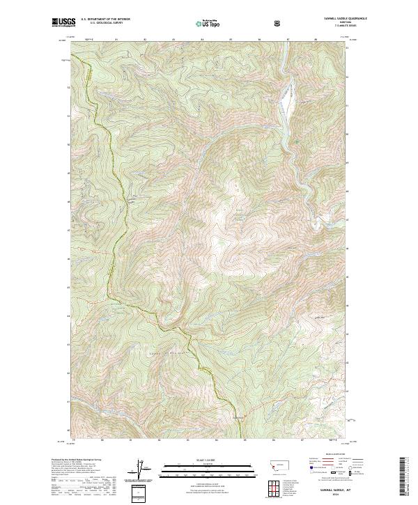 Sawmill Saddle, MT — USGS 7.5-minute topo (2024)